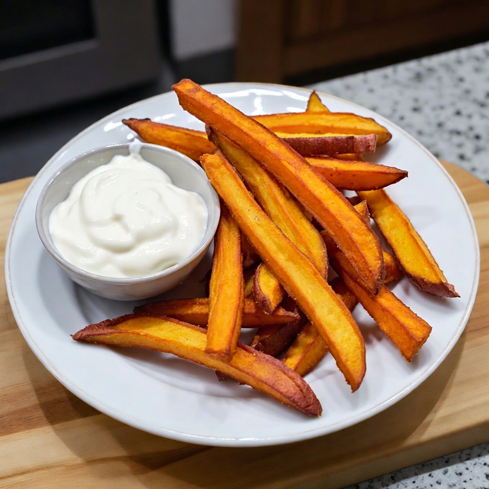 Frytki z batatów z dipem z AirFryer Frytki z batatów z dipem z AirFryer